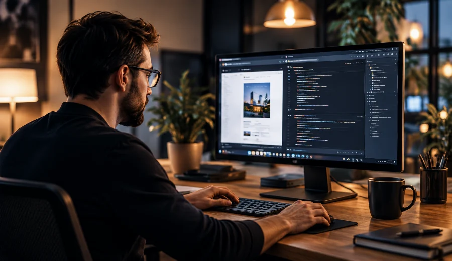 Website professionals reviewing useful site functionality