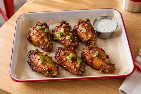 Honey Garlic Wings served as a single listed menu portion