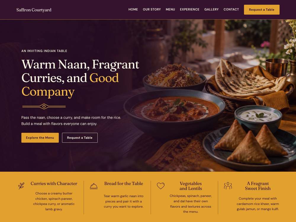 Indian Restaurant homepage in 09 · Saffron Market