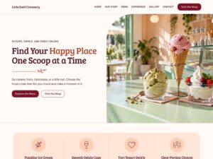 Ice Cream, Gelato & Frozen Yogurt Shop homepage in 05 · Peach Social